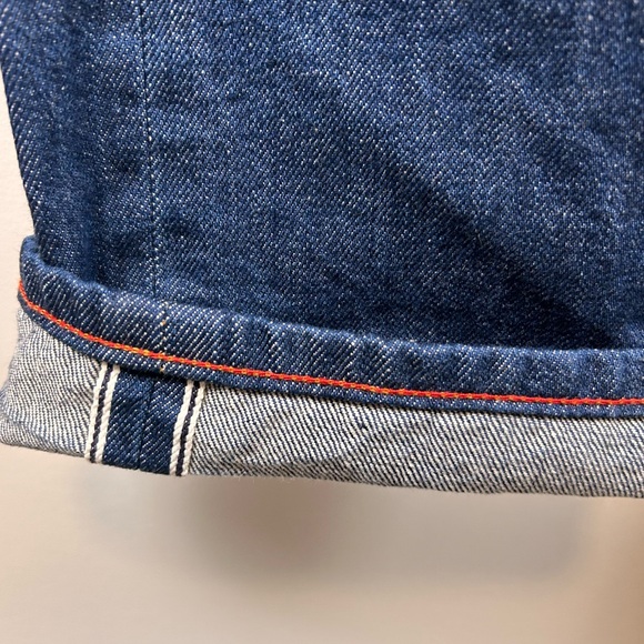 Gustin Straight Selvedge Raw Denim Jeans Mens 34x32 Dark Indigo - Picture 3 of 10
